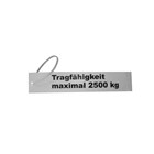 Datenfahne mit Lastangabe max. 500 kg
