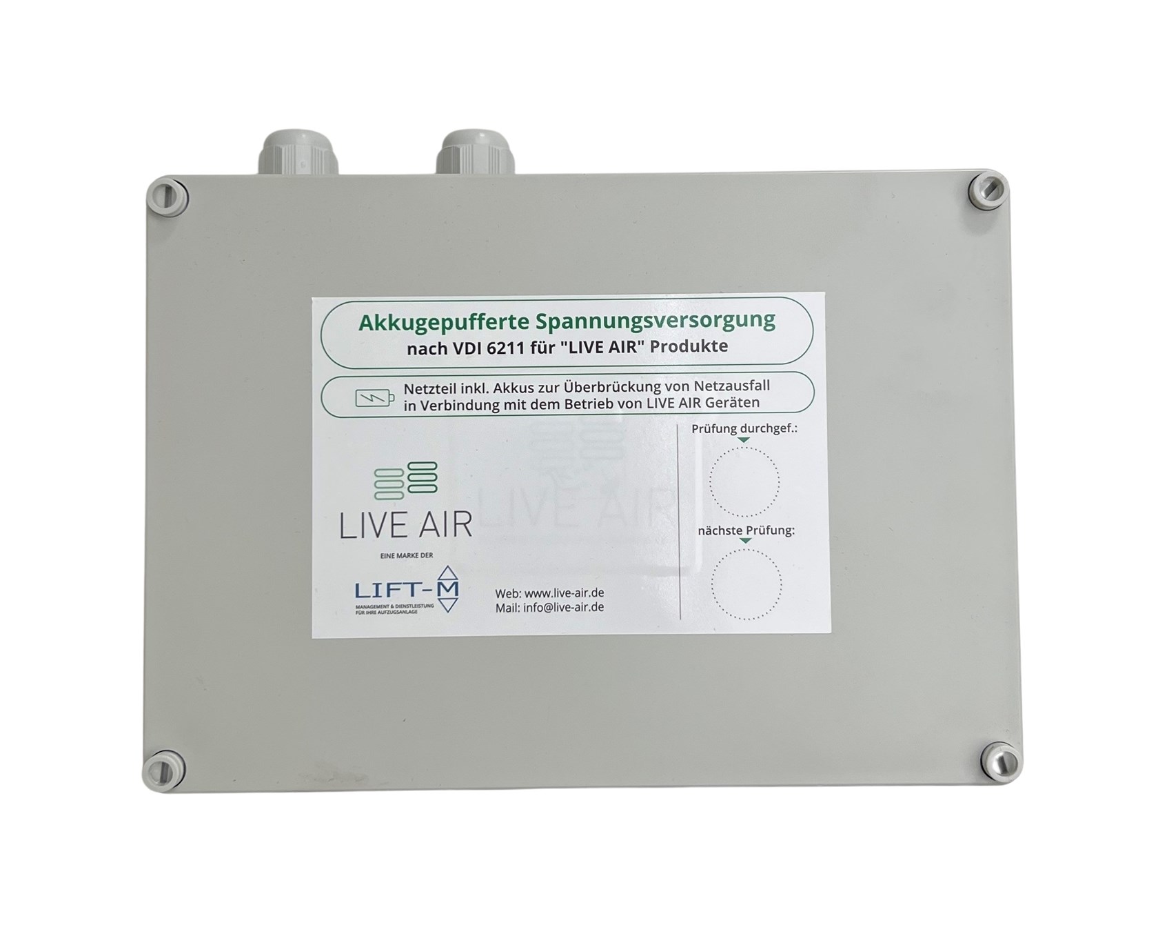 LIVE AIR battery-buffered power supply