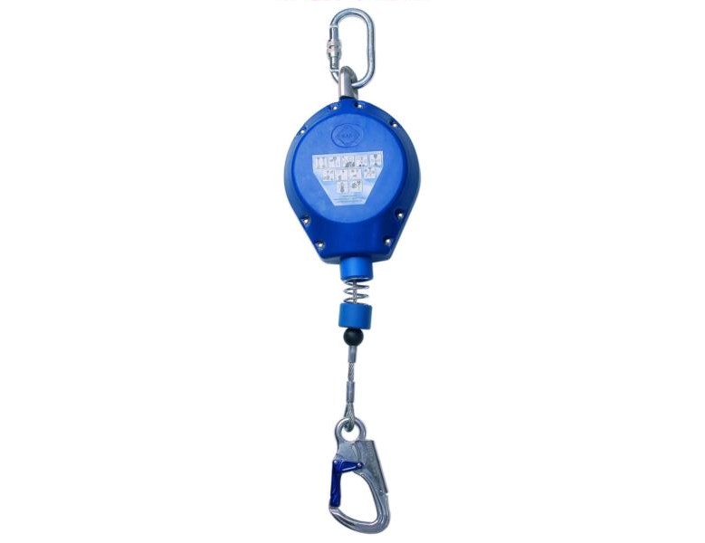 Fall arrester compliant with EN 360 with steel rope HWPS 4,5m