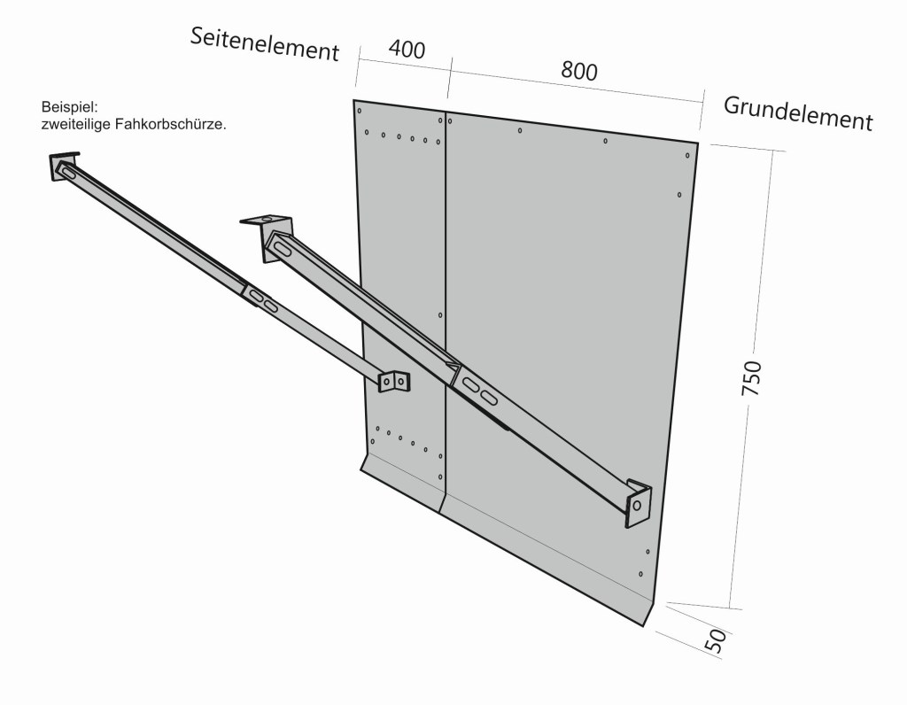 Garde-pied de cabine télescopique